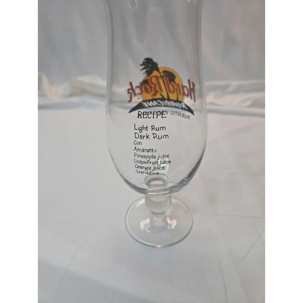 Vintage Hard Rock Cafe Hurricane Glass -Puerto Vallarta Collectible Souvenir - Picture 3 of 4